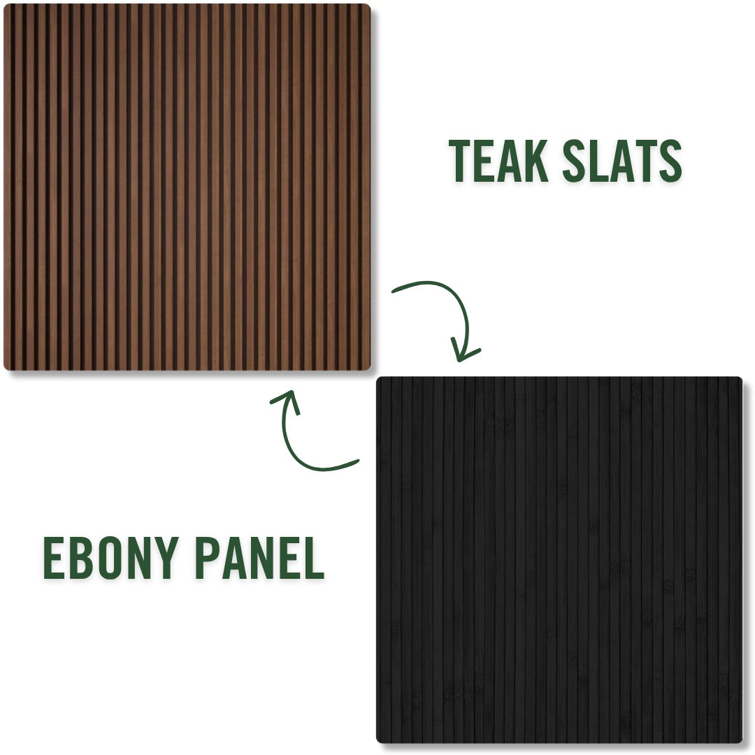 Teak Slats/Ebony Panel | Double-Sided Photography Backdrop & Surface ...
