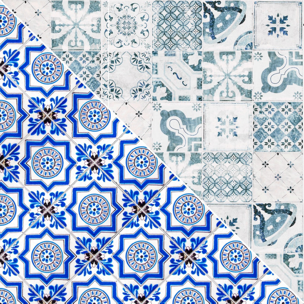Cucina/Santorini Tile | Double-Sided Photography Backdrop & Surface ...