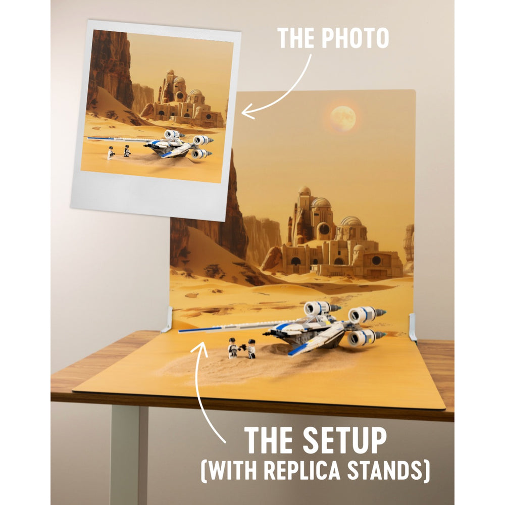 Sand Station | Photo Backdrop for LEGO® Sets | Brand New - Replica Surfaces