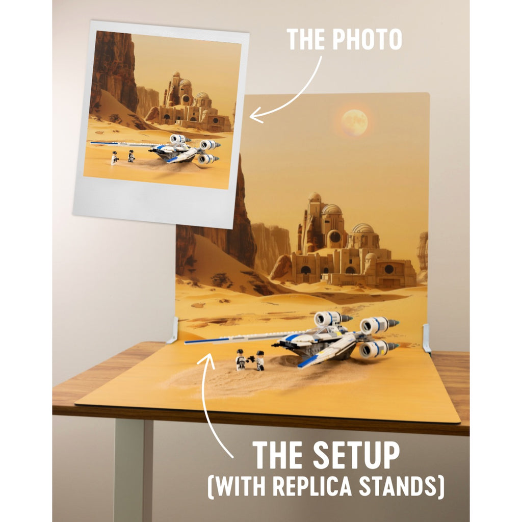 Sand Station | Photo Backdrop for LEGO® Sets | Brand New - Replica Surfaces