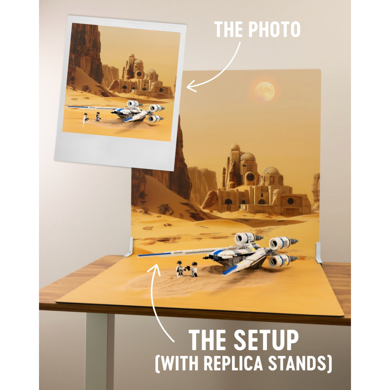 Sand Station | Photo Backdrop for LEGO® Sets | Brand New - Replica Surfaces
