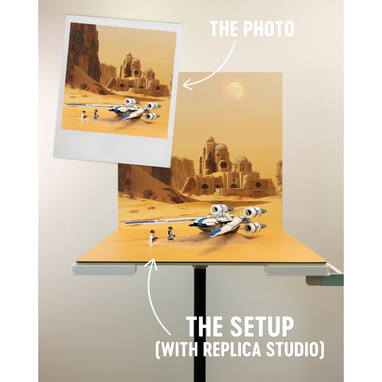 Sand Station | Photo Backdrop for LEGO® Sets | Brand New - Replica Surfaces