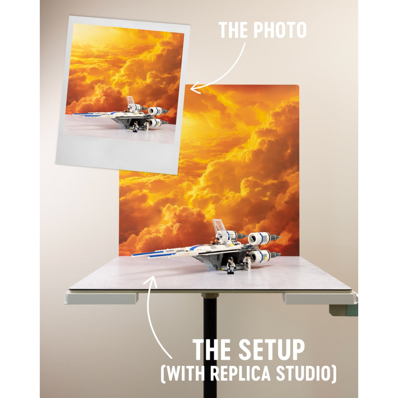 Cloud | Photo Backdrop for LEGO® Sets | Brand New - Replica Surfaces